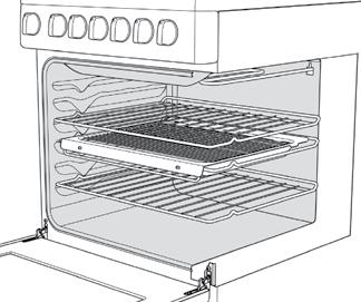 The trays are designed the same way and fit straight into the side racks. Locate the rear edge of the shelf/tray in between 2 guide rails of the side rack see diagram.