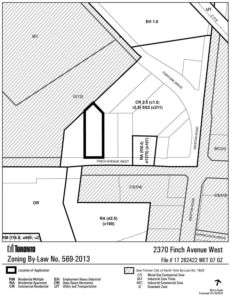 Attachment 5: Existing Zoning By-law Map 2370 Finch Avenue