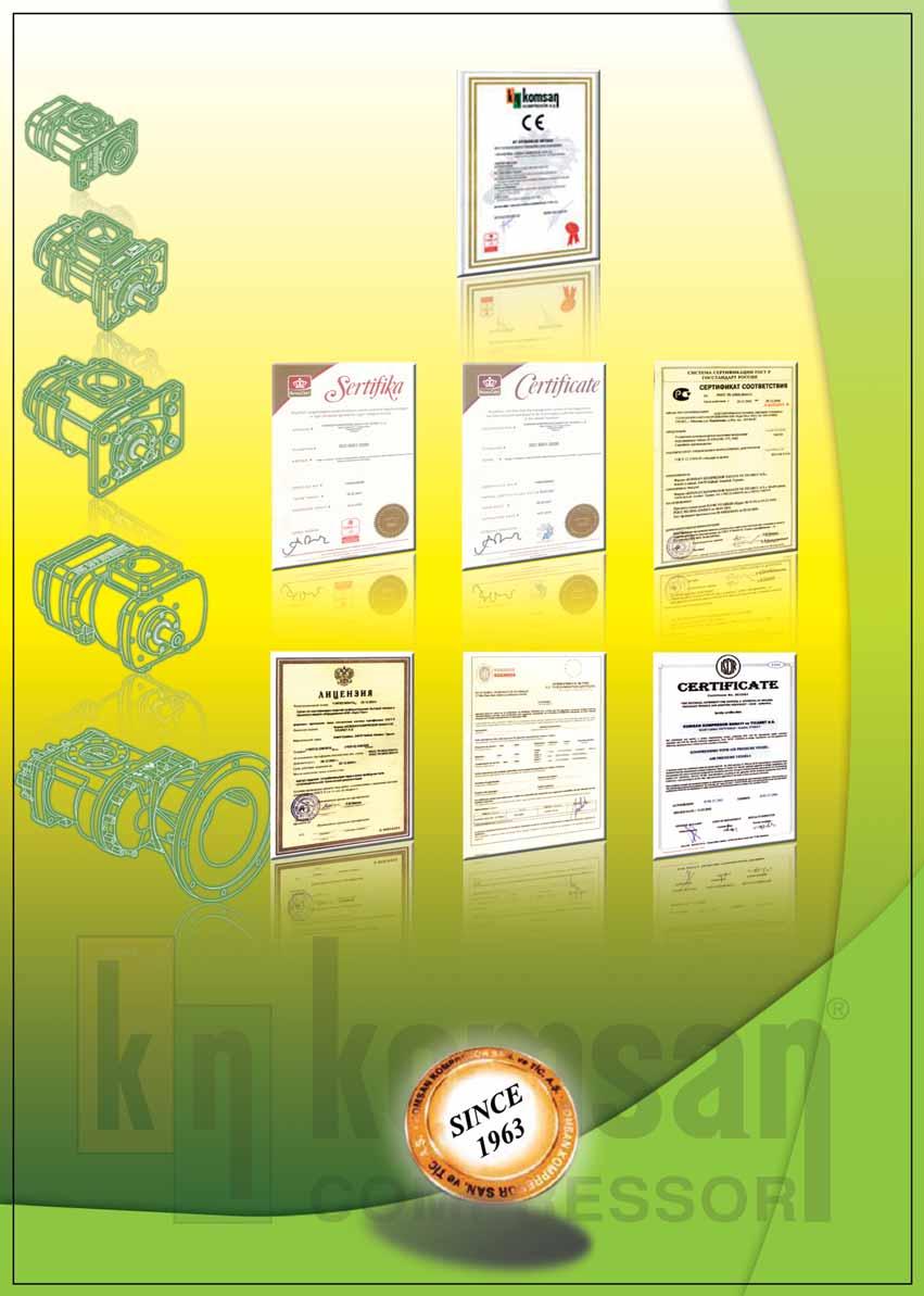 All working systems of KOMSAN is supported with the certificates granted from CE, TURKAK,