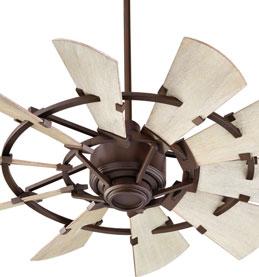 AVAILABLE FINISHES 94410-86 Oiled Bronze Weathered Oak Blades 94410-9 Galvanized Weathered Oak Blades HEIGHT CHART FAN HEIGHT Using 6" Downrod Distance of 16.5" Distance of 11.