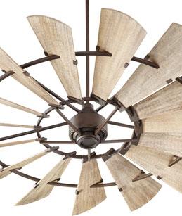 AVAILABLE FINISHES 97215-86 Oiled Bronze Weathered Oak Blades 97215-9 Galvanized Weathered Oak Blades HEIGHT CHART FAN HEIGHT Using 6" Downrod Distance of 16.5" Distance of 11.
