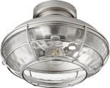 5"(h) - (1) 6W, 2700K, 80CRI M, Dimming LED (Included) Galvanized Clear Seeded Glass UL Damp 1905-69 14"(w) x 5.