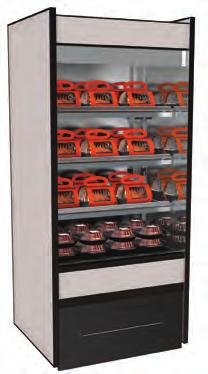 GRAB & GO Oasis Heated BOX Model Heated Self-Service Case 32 D 32-1/4 D x 82-1/2 H Stainless Steel interior Individually controlled heated shelves Front access to controls Incandescent lighting