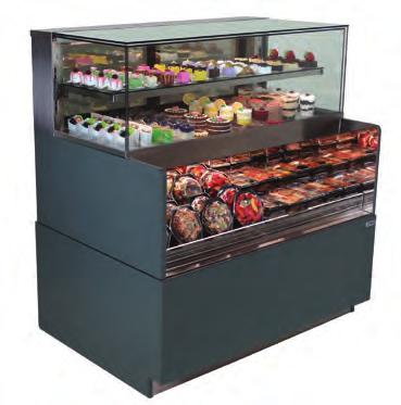 refrigeration Upper service display with center divide Refrigerated open lower front display Black, White or Stainless Steel interior Available in 2, 3, 4, 5 & 6 lengths Reveal Combination Case Model