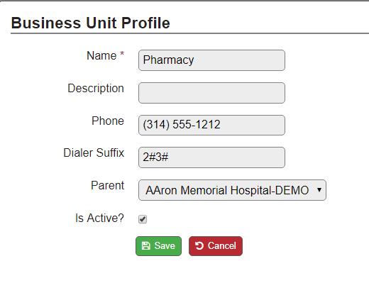 21 Examples: Route voice alert notifications to Business Unit or User Example Business Unit: Pharmacy department (Business Unit) requires all voice alert notifications are sent to the Pharmacy s