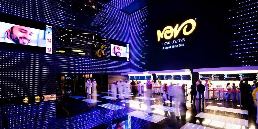 NOVO CINEMAS Novo Cinemas is a leading and award-winning cinema chain in the Middle East, reputed for its commitment to innovation and the premium level of the cinema experience it delivers to