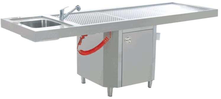 medical places Produced via AISI 304 18/8 Cr-Ni stainless steel Lowered table top