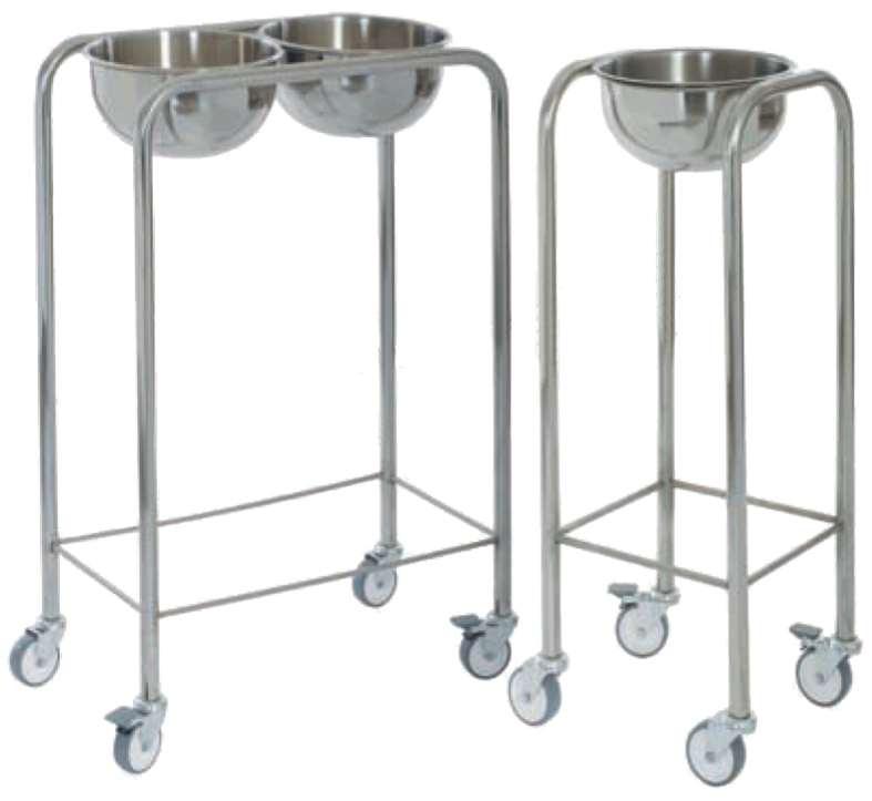 SURGICAL BOWL WITH STAND Dimensions : 260 x 290 x 850 mm (Single) 260 x 530 x 850 mm (Double) Appropriate use in hygienic and medical places Produced via AISI 304 18/8