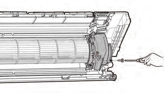 4. Fan motor and fan Note: Remove the front panel, electrical parts and evaporator (refer to 1.