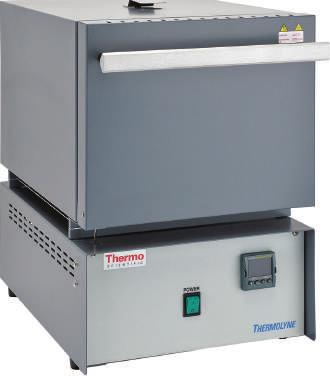 Box furnaces Thermo Scientific Thermolyne benchtop muffle furnaces Reduce energy consumption and increase heatup time Reaches a maximum temperature Available in two capacities for added flexibility