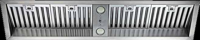 INDOOR RANGEHOODS >> UM-9S, UM-12UMS rangehood/undermount/ MESH OPTIONAL * Refer page 8 for info concealed design - stainless steel undermount rangehood integrates seamlessly with kitchen cabinetry,