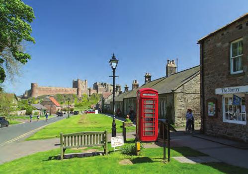 LOCATION Bamburgh sits 50 miles north of Newcastle, approximately a 1 hour drive. Within 6 miles you reach the A1 which links to Edinburgh, Berwick Upon Tweed, Alnwick and Morpeth.
