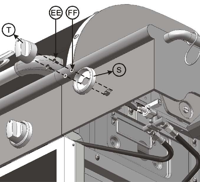 Step 0 (Assemble the side shelves to the body assembly) c) Loosen the three pre-installed bolts on the right side of body assembly and allow /4 bolt s length to extend from body assembly.