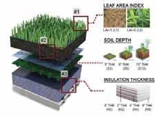 Figure 12: Various parameters that would be used in this research are shown in the section of green roof In this research, four parameters that would be tested are Insulation, Soil Depth, Vegetation