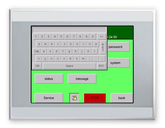 Via text indicator all operating messages, alarm messages, operating hour counter, service messages are shown in plain manner.