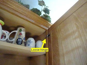 Countertops & Cabinets Loose kitchen cabinet hinge