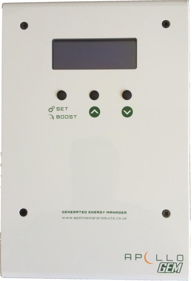 Apollo GEM Installation User Manual & User Manual The Apollo GEM Control Unit The Standard Apollo GEM control unit is usually located near the consumer unit and controls the operation of the whole
