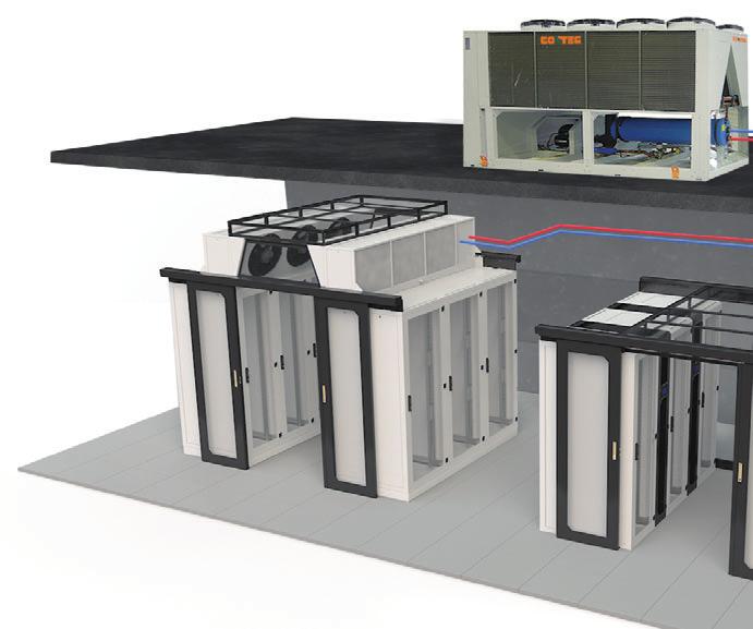 . MAIN ADVANTAGES Small occupied floor area Brings chilled air directly to server rack Raised floor unnecessary for air distribution Very low power consumption, due to EC fans and control software