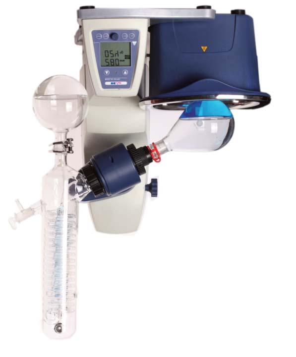 rotary evaporator RS100 PRO Patented condenser(cooling surface 1,500 cm²) with excellent cooling effec 1 3 Chemical-resistant double PTFE system and patented pressure spring provide