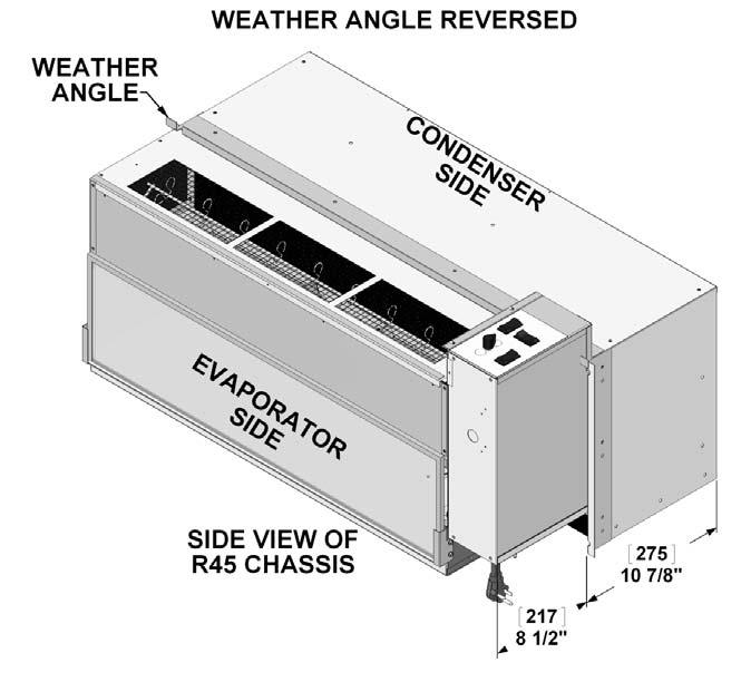 Note: Evaporator air intake bottom is standard Optional Kit for