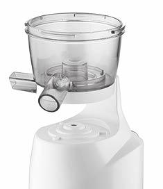 The strainer supplied is a fine strainer and will reduce the amount of pulp in your juice. A.