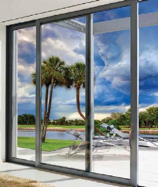 75 lbs 2¼ = 9 lbs 3 = 12 lbs 3½ = 15 lbs 4¼ = 18 lbs CERTIFICATIONS Florida Product Approval 9050 SERIES TERRACE DOOR White, Bronze, Hatteras White, Bermuda Bronze, Clear Anodized, Woodgrains, Custom