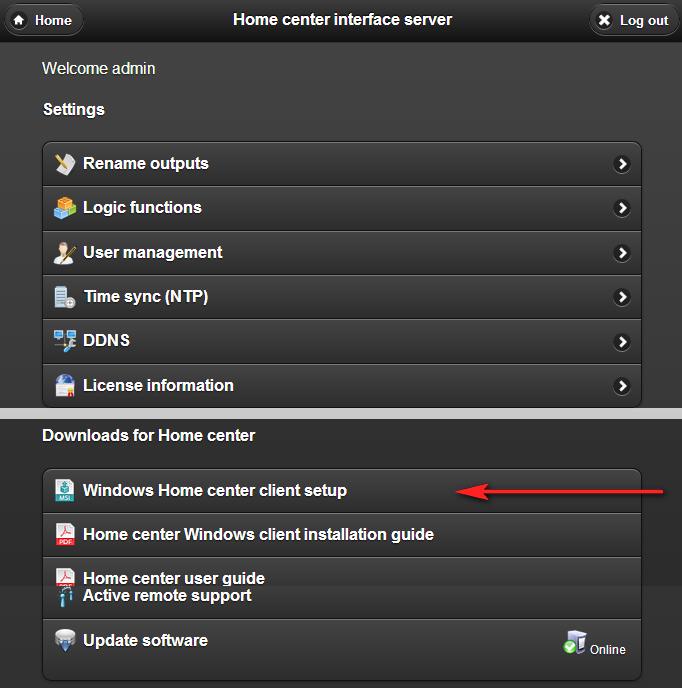 4. Installing Home center Windows client The Home center Windows client can be freely installed in your home network.