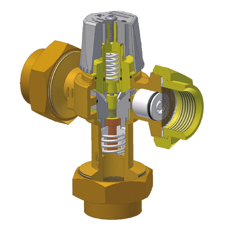 maintenance Temperature locking mechanism prevents unauthorized adjustment of set temperature Integral checks prevent cross-flow Integral screens keep debris away from the valve Advanced thermal