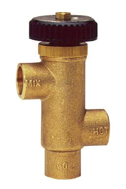 Point-of-Source Series LF1170 and LFL1170 Thermostatic Mixing Valves Sizes: 1 /2" - 1" (15 25mm) Solid wax hydraulic principle thermostat ensures dependable mixing of hot and cold water Thermostat