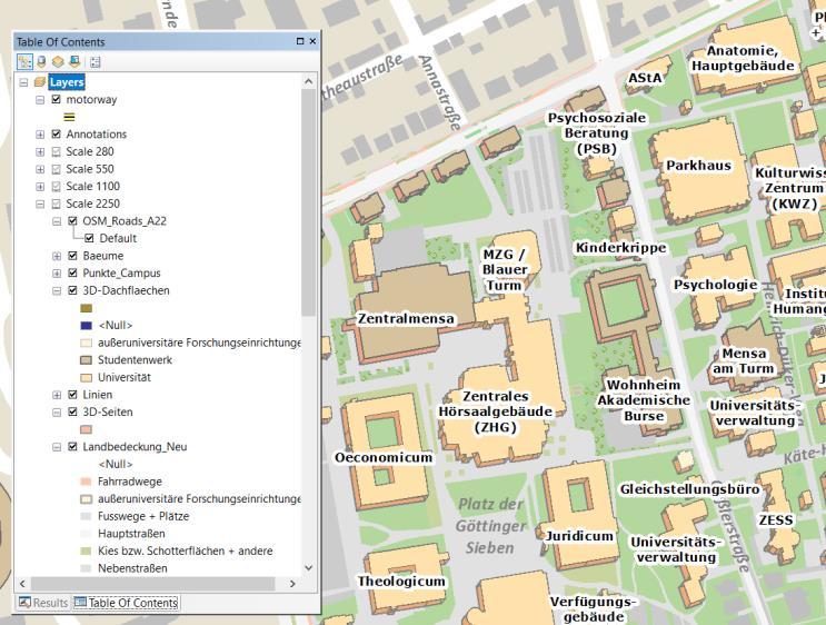rooms / lecture halls (UniVZ) Basemap and points of interest (POIs) indoors and outdoors (open data,