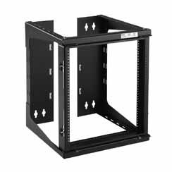 19-in. Swing-Out Wall-Mount Rack Specifications Made of 16 gauge steel with a lightweight welded 12 gauge steel rack EI universal /8, /8, 1/2 in. spaced 12-24 tapped holes. EI spacing provides 1.7 in.