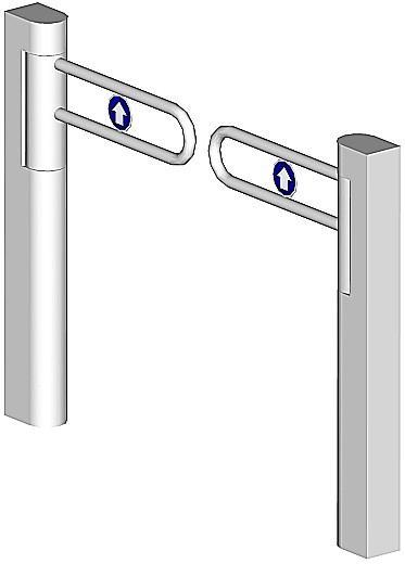 Orthos PIL-M02: Components Half-height swing door (HSD) > Quick two-wing barrier to prevent passages