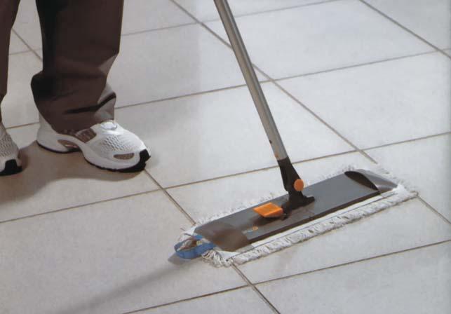 2 Ergonomics: Ergonomic equipment that supports the ergonomically correct work posture reduces the strain on muscles and joints Pre-treated mops and cloths reduce the work factor: - No lifting heavy