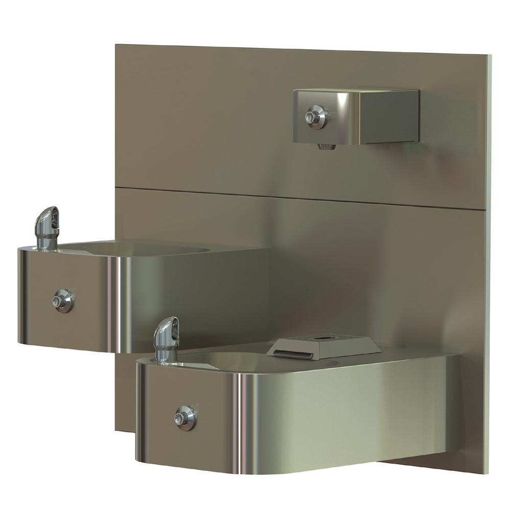 model with1920fr ADA Compliant Freeze-Resistant Wall-Mount Fountain and Bottle Filler FEATURES & BENEFITS CONSTRUCTION Unit is made of 18-gauge Type 304 stainless steel with a satin finish that