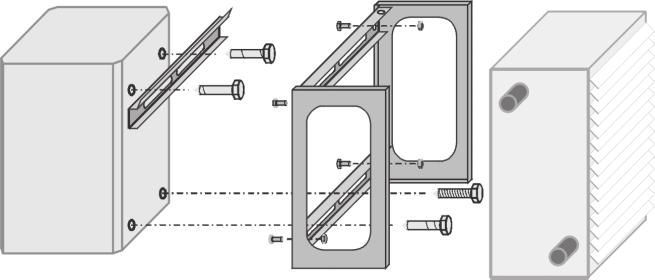 10 bar, consisting of: Screwed fitting 1 for connection of flow and return including flat sealing. Air separator with automatic shut-off valve in the flow.