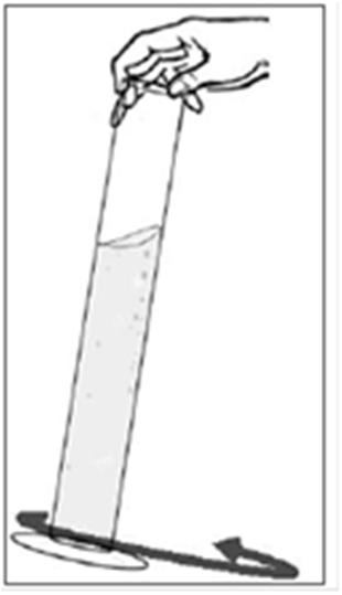 Specific Gravity Test Operators Manual Section 7.1 6. Fill the Hydrometer Cylinder: Insert the Transfer Nozzle into the Hydrometer Cylinder.