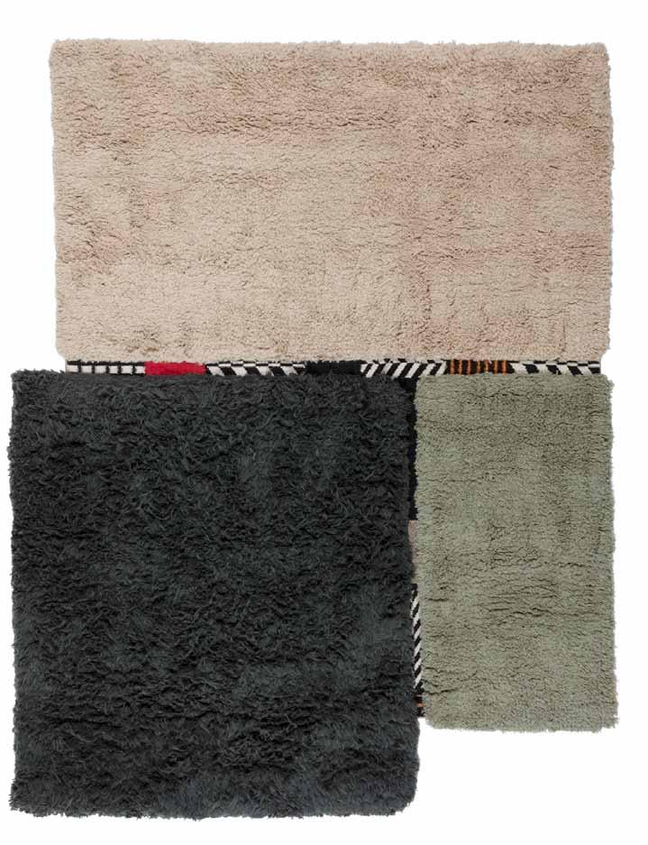 Highlights the tribù collection grey color version designed by ludovica + roberto palomba Kiso, Swazi and Mata are the three rugs making-up the Tribù collection designed by Ludovica+Roberto Palomba