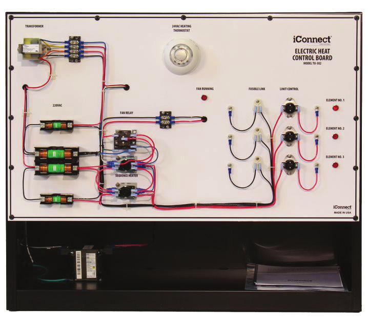 UNITS TU-302 CONTROL BOARD, ELECTRIC HEAT TRAINER This trainer is perfect for students to learn the basics of electric heat control systems.