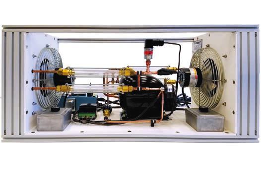 UNITS TU-810 EEV TABLE-TOP AIR CONDITIONING AND REFRIGERATION TRAINER This training unit demonstrates a basic refrigeration and air conditioning system featuring an electronic expansion valve.