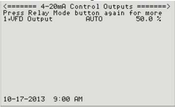 If Manual On is selected, you will be prompted to enter how long the relay can stay in Manual On before returning to Auto (the maximum on time is 30 minutes).