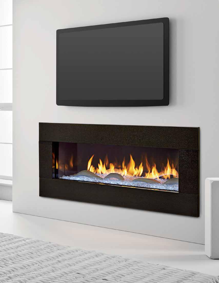 PRIMO 48 shown with The Dunes modern white logs by Elisa