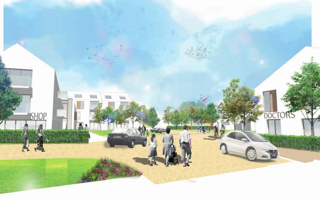IMAGES Illustrative view of the proposed neighbourhood square with residential