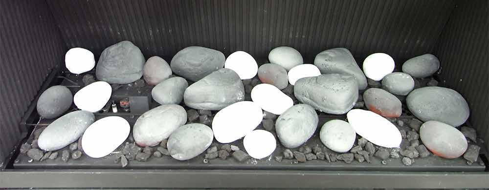 Install burn media - stones The stone set, consisting of 30 stones (0 hite and 20 grey), and to granule packs come packaged in a separate box.