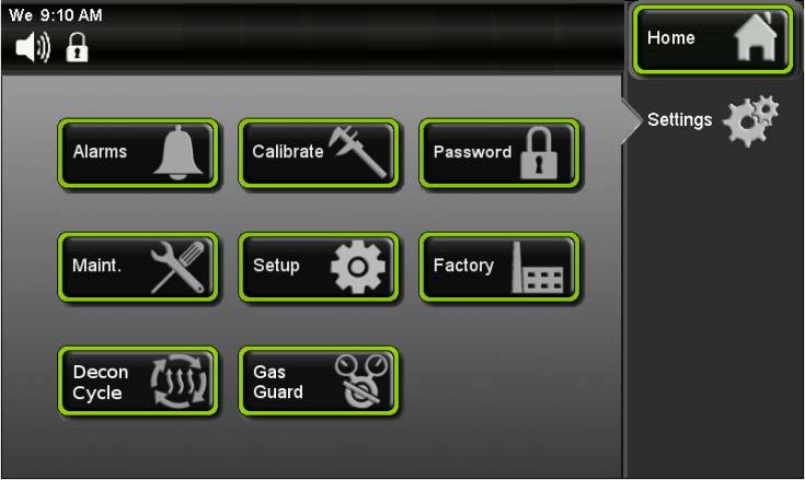 Press the (Settings) button. Gas Guard Button Press the (Gas Guard) button.
