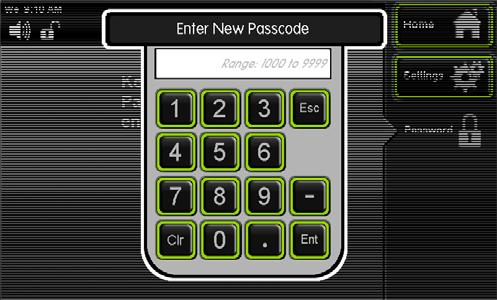 The Enter New Passcode Keypad screen will appear.