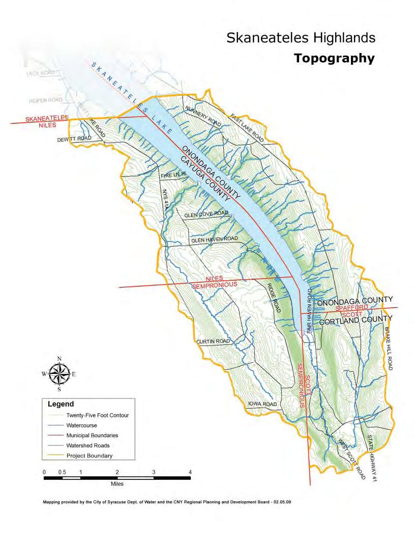 Map of the area identifi ed as the Skaneateles Highlands.