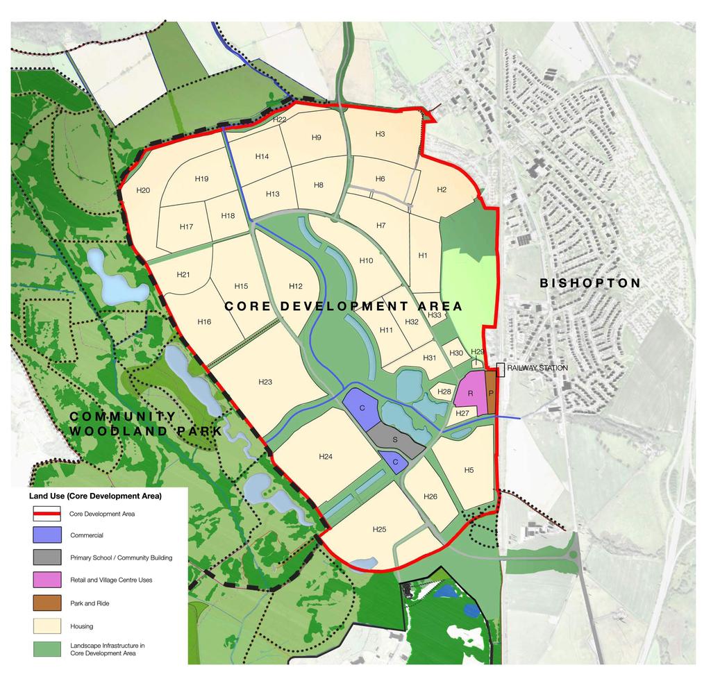 The proposed masterplan We have maintained the overall shape of Dargavel Village.