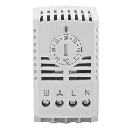 ACCESSORIES CONTROLLERS CONTROLLERS THERMOSTAT CONTROLLER FEATURES Saves energy, reduces filter replacement frequency and extends filter fan life Terminal block connection 8-mm DIN rail mounting