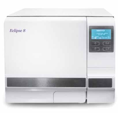 5 ECLIPSE The Eclipse steam steriliser range is available as a Class B fractionated vacuum model, each model has an automated door locking and opening system and the simple press button control panel
