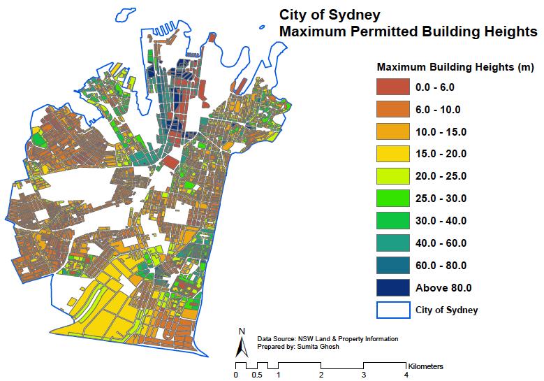Currently highest permissible building heights are found in the CBD area.